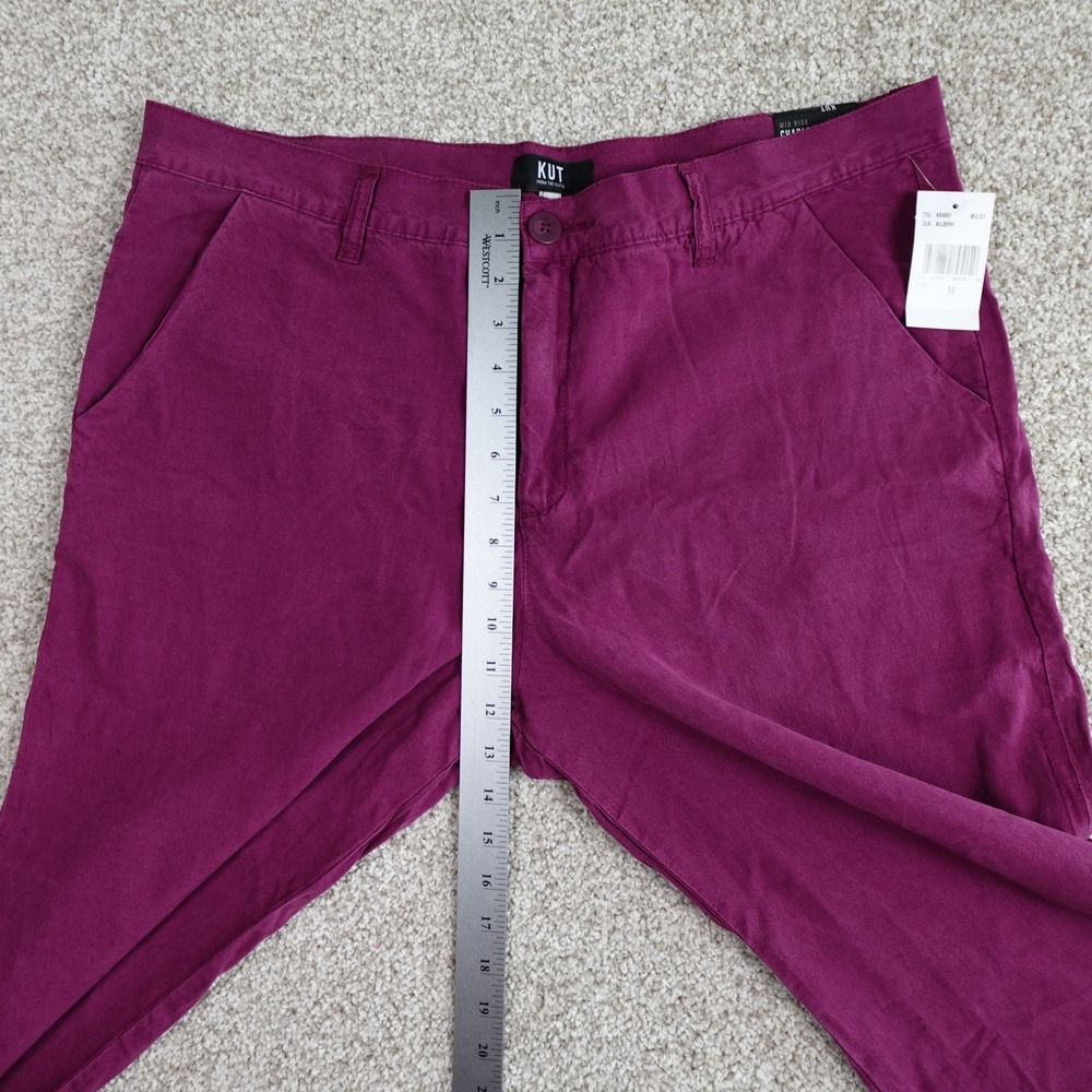 KUT from the Kloth Charlotte Wide Leg Pants Mulberry Purple Size 14 KB48001 NEW - Picture 7 of 9